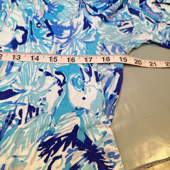 Lilly Pulitzer Blouse Womens Elephant Lula Ruffle Sleeve Top Resort Tropical - Picture 12 of 16